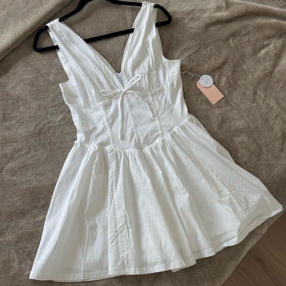 Blashe white corset style mini dress